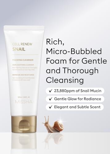 MISSHA SUPER AQUA CELL RENEW SNAIL CLEANSING FOAM (MULTI LANGUAGES)