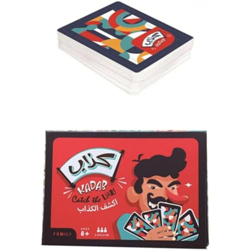 Kadab,Catch The Liar, Exciting Arabic Family Board Game, Strategic Gameplay, Emotional Intelligence, Bilingual Fun, Quality Components & Educational Value, 3-8 Players, Ages 8+,