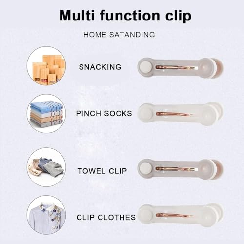 ZELLYA 32Pcs Plastic Clothespins - Strong Traceless Utility Clothes Pins, Non-Slip Windproof Laundry Pegs, Non-Trace Sealing Clips for Clothesline
