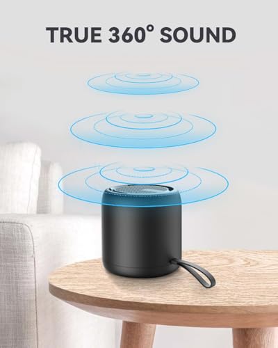GraGra Bluetooth Speakers, Mini Portable Wireless Speaker, Multifunctional Waterproof Stereo Sound Bluetooth Enhanced Bass, Long Battery Life for Home Office Travel Outdoors, Black
