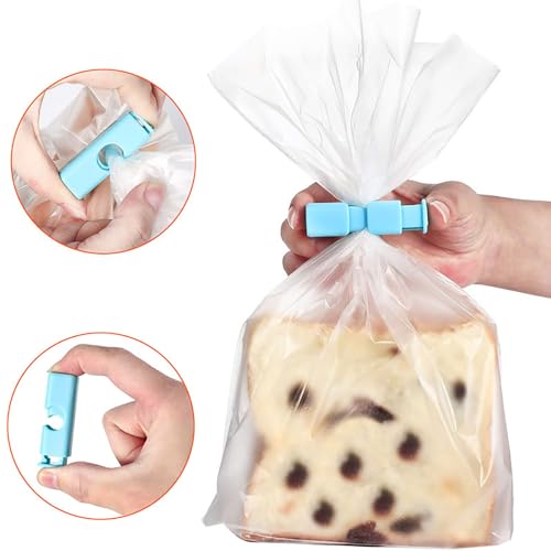 XnxnzhHo 8 PCS Squeeze and Lock Bread Bag Clips,Bag Clips for Food Storage,Snack Packaging Bags, Plastic Bag Sealing,Moisture Proof and Stay Fresh