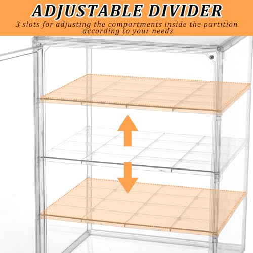 YEXEXINM 4 Layers Adjustable Clear Bread Storage Box for Kitchen Countertop,Large Bread Storage Container, 4 Layers Acrylic Pastry Display Case, Clear Boxes Bread Holder for Bread, Bagel, Muffins