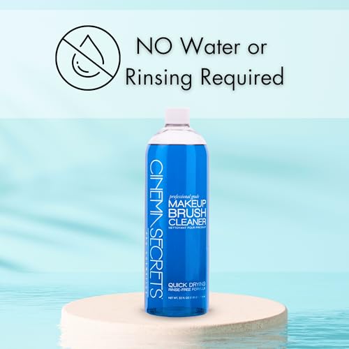 Cinema Secrets Original Makeup Brush Cleaner Solution - Professional Cleanser for Makeup Brushes - Quick-Drying, Rinse-Free Formula - Removes Stubborn Waterproof Make Up - Vanilla (16 fl oz)