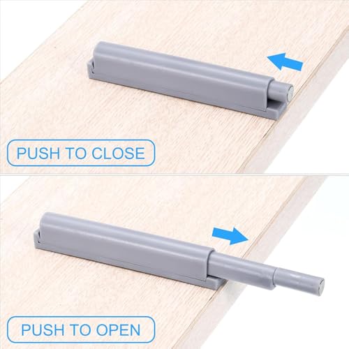Goodern Push to Open Door Latches,6PCS Push Open Cabinet Hardware Heavy Duty Magnetic Push Latch for Hidden Door Closure Drawer Plastic Damper Buffer Push for Kitchen Hardware Push Release Latch