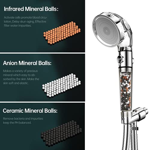 SKY-TOUCH Sky Touch High Pressure Filtered Shower Head For Hard Water And Filtering Impurities, Hand Held Shower Head With Filter Balls.