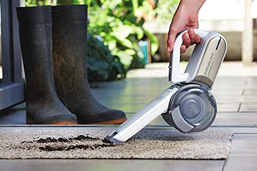 BLACK+DECKER Cordless Handheld Vacuum Cleaner, 14.4V 1.5Ah Li-Ion, 27.5 Air Watts, Pivoting Nozzle, Compact Cordless Vacuum, Ideal for Home & Car, Easy Storage, Champagne/White - PV1420L-B5