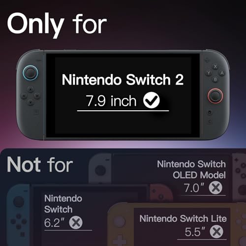 JETech Screen Protector for Nintendo Switch 2 2025, 9H Tempered Glass Film with Easy Installation Tool, Anti-Scratch, HD Clear, 2-Pack