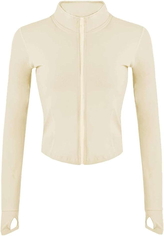 Women Athletic,full Zip Casual - Apricot