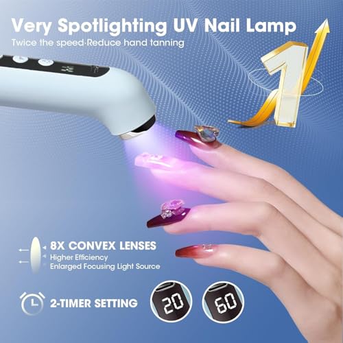 NALACAL Electric Nail Polishing with UV Nail Lamp, 2 in 1 Cordless Professional Nail Drill Filer for Nails, Portablefor Acrylic Nail Polishing Gel Nail Curing Manicure Pedicure