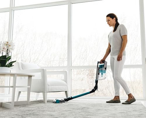 Shark Cordless Stick Vacuum Cleaner with Anti Hair Wrap, Up to 40 mins run-time,Transforms into Handheld Vacuum Cleaner with Duster-Crevice Tool & Upholstery Tool, Peacock Blue IZ102ME
