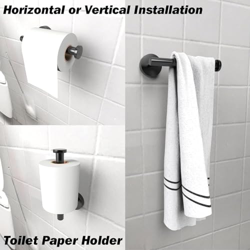 Paporich Bathroom Hardware Set, Bathroom Towel Holder Set, Stainless Steel Bathroom Accessories Set, Bathroom Wall Mounted Fixtures, Strong Adhesion No Trace (Set of 4)