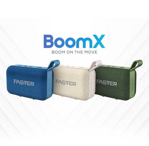 Faster BoomX Bluetooth Portable Speaker 5W- 20Hrs Playtime IPX4 Water Resistant Stereo Wireless Mini Speaker- 5.4 Bluetooth TWS AUX USB Type-C Wireless Speaker for Home Party Travel and Hiking (Beige)