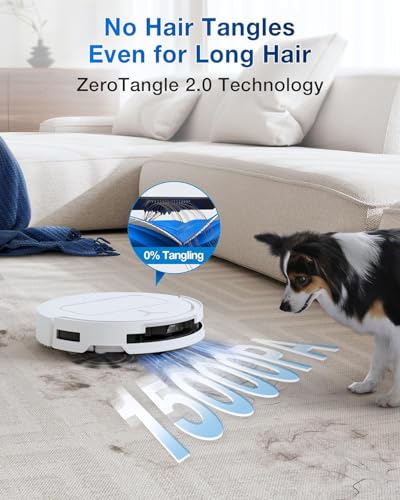 ECOVACS 15,000 Pa DEEBOT T50 PRO Omni Robot Vacuum Cleaner with all in 1 Station, Extended Side Brush and Mop, Auto Mop Wash with 75°C Hot Water, Ultra Thin 81 mm, White
