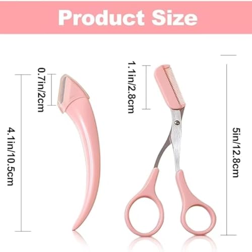 Rayyan Eyebrow Trimmer Set With Scissors and Comb - Stainless Steel Beauty Accessories for Face Hair Removal - For Women and Men