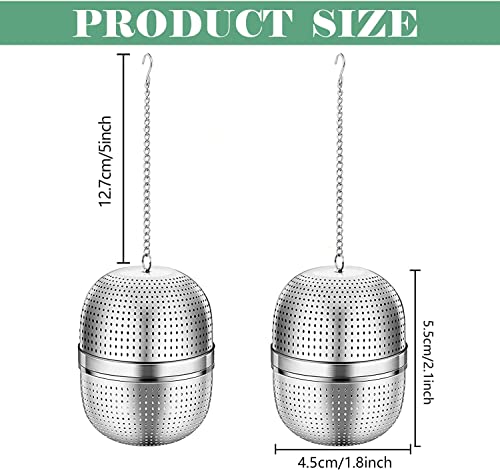 Azonee Tea Infuser for Loose Tea, Stainless Steel Tea Infuser Mesh Tea and Herb Ball Strainer, Tea Ball Strainers Infuser with Drip Trays, for Loose Leaf Tea, Herbal Tea, Mugs Teapots Spice(2 Pcs)