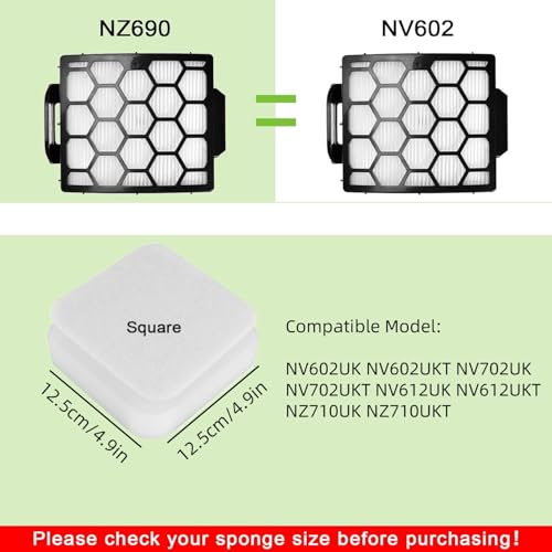 Rebirthcare nz690uk nz690ukt filter for shark powered lift-away nz690uk nz690ukt nz690uktdb nz690amzukt anti hair wrap pet model upright vacuum cleaner hepa filter foam felt filter replacement