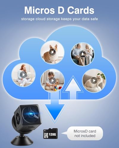 Violety Mini Camera for Home 2K HD Indoor Battery Security Camera Bluetooth or WiFi Option Nanny Pet Surveillance Camera App Control, Real-Time Audio/Video, Night Vision Motion Detection (Blocks 2K)