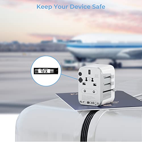 TESSAN Universal Adapter, Worldwide Travel Plug Adaptor with 2 USB A and 3 USB C Ports, International Travel Adapter for EU, UK, USA, AU, Power Socket Charger for Multi Countries
