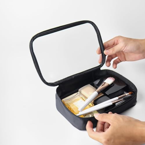 Azonee 3 Pcs Clear Makeup Bag, TPU Toiletry Bags, Travel Clear Case for Cosmetics, Transparent Zippered Bag, Waterproof Women's Portable Minimalist Storage Bag (S, M, L)