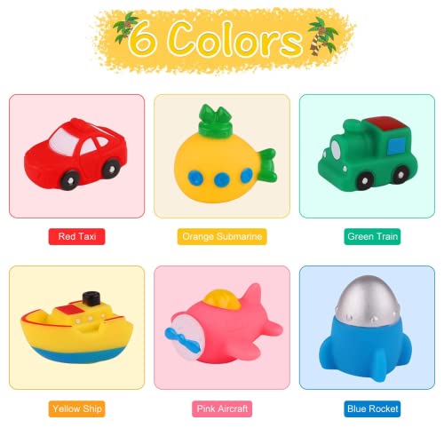 ELECDON Bath Toys Light-Up 6 Packs Floating Bath Toys Set for Baby Toddlers Kids in Birthday Shower Pool Bath Toys Boys Girls Children Preschool Bathtub Bathroom