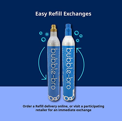 bubble-bro 60L CO2 Cylinder, compatible with bubble-bro, Drinkmate, Sodastream, aarke and other soda makers