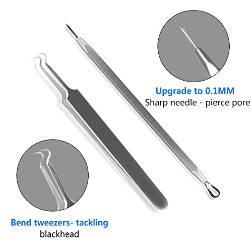 STWIE 10PCS Blackhead Remover Tools Kits + Ear Wax Removal Tools +Cuticle Pusher Remover Kit,10PCS Remover Tools Professional Pimple Comedone Extractor Zit Popper Tool Kit