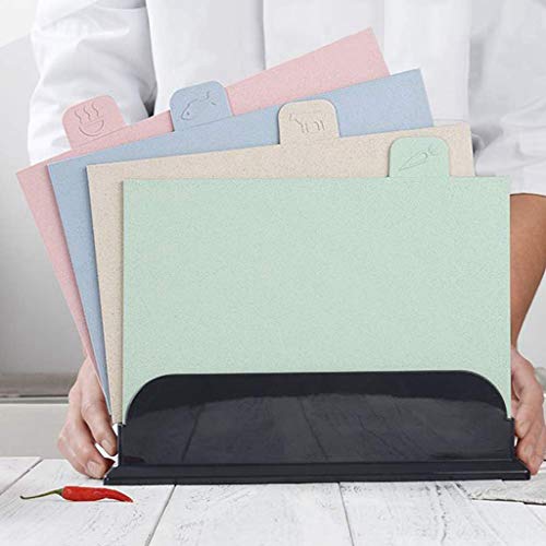 XIAOQIU Cutting Board Cutting Boards Colour Coded Chopping Board Set of 4 Cutting Kitchen Non Slip Food Preparation Round Cutting Board Folding Board Chopping Board