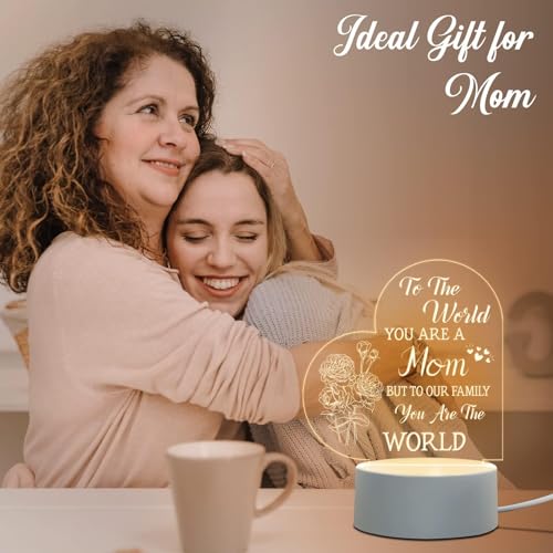Khazna Gifts for Mom from Daughter Son, Mom Birthday Gifts, Mom Gifts Engraved Night Light, Thanksgiving, Mothers Day, Birthday Gifts for Mom from Daughter Son