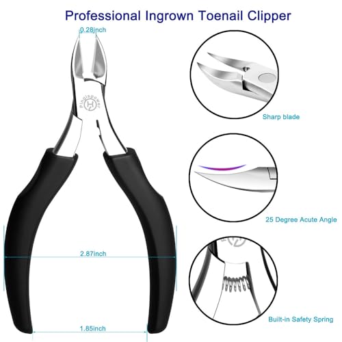 Pingispower Toe Nail Clippers Kit, 8PCS Professional Toenail Clippers for Men & Women, Premium Stainless Steel Surgery Grade Ingrown Toenail Treatment Manicure Tools Kit for Seniors & Thick Toenails