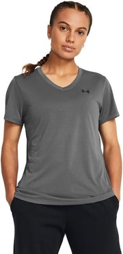 Women's Tech Short Sleeve V Neck T-Shirt - Grey