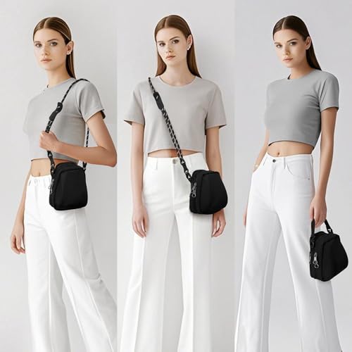 Crossbody Bag Sling Purse for Women Men Girls, Multi Position Cute Handbag Mini Clutch Purse with Zipper Closure For Travel Leisure and Beach Trips