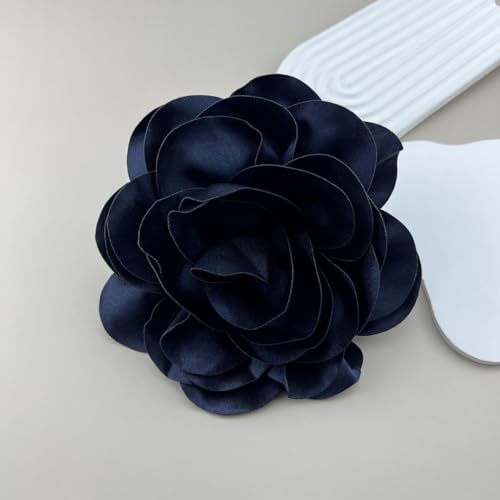 Satin Fabric Rose Flower Extra Large Big Brooches Camellia Flower Oversized Brooch Pin for Women Wedding Party Dance Banquet Dress Suit Ceremony Clothes Accessories Gifts 7.5in