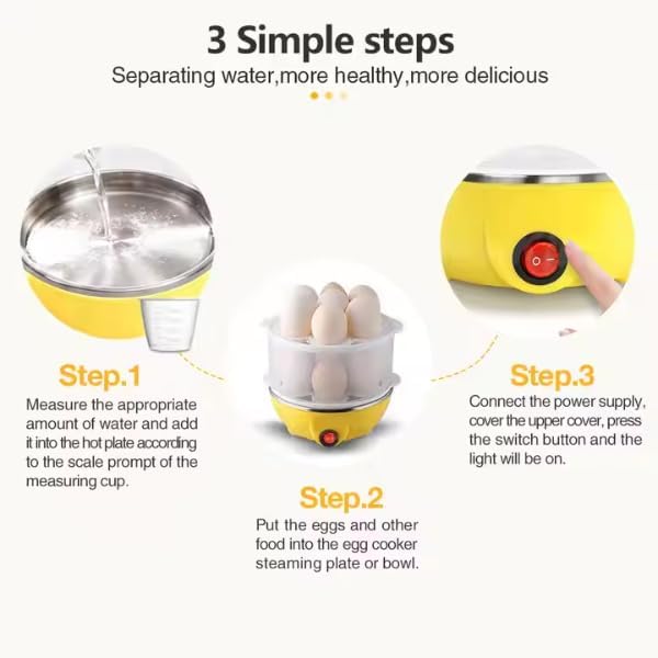 HNS MART Portable Home Appliance - Automatic Mini Rapid Egg Cooker, 7-14 Egg Boiler, Double Layer Poacher & Breakfast Machine