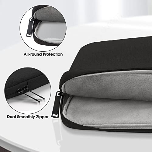 Arae Laptop Sleeve Case 14-15.4 inch Compatible with HP, ASUS, Lenovo, Acer, Notebook, Carrying Computer Bag Accessories Polyester Case with Pocket,Black