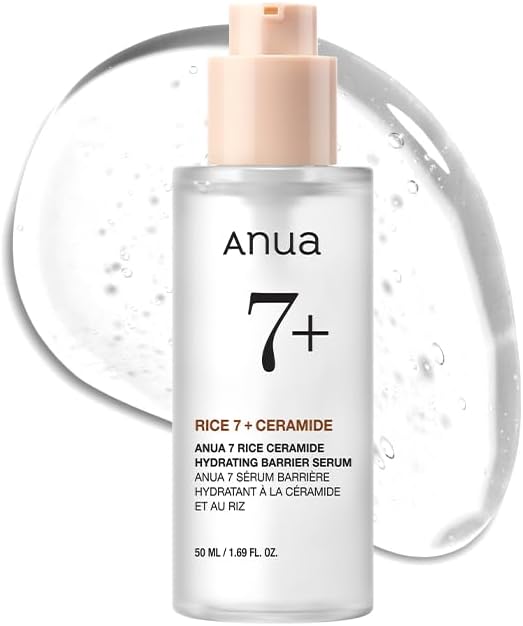 Rice Ceramide 7 Hydrating Barrier Serum, Brightening, Hydrating Serum for Face, Rice, Hyaluronic Acid, Niacinamide, Fragrance-free, Non comodogenic, Glass Skin, Korean Skin Care, 50ml/1.69fl.oz.