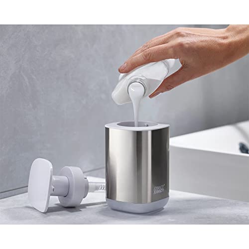 Joseph Joseph Bathroom Beauties 2-Piece Bathroom Sink Set with Toothbrush Holder and Soap Pump, Stainless Steel