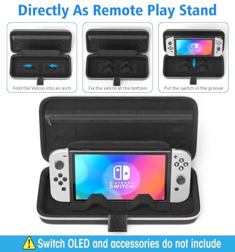 OIVO Switch OLED Case for Nintendo Switch OLED Accessories, Switch Carrying Case with Stand, Switch Portable Travel Bag with Game Storage for Nintendo Switch/Switch OLED Model (2021)