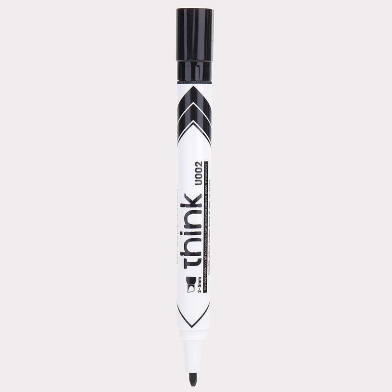 Deli Think 2-5mm Chisel Tip Dry Erase Markers 1x12Piece, Black