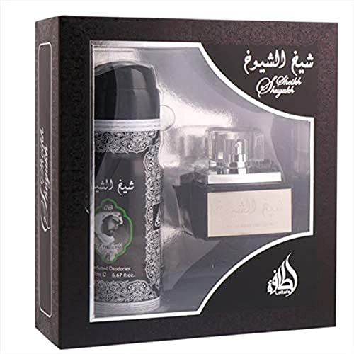 Sheikh Shuyukh by Lattafa Perfumes Gift Set (EDP 50ML & Deodorant 200ml)