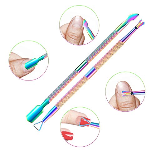 XUNXMAS Cuticle Trimmer with Cuticle Pusher, Cuticle Remover Cutter Nipper Scissor and Triangle Cuticle Nail Pusher Peeler Scraper, Durable Dead Skin Clipper Manicure Pedicure Tools