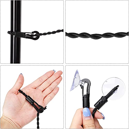 Excefore Portable Travel Clothes Line 4 Pieces 8ft/2.5M Windproof Retractable Clothes Rope Line with Hooks and Suction Cups for Camping Accessories Cruise Essentials Outdoor and Indoor Use