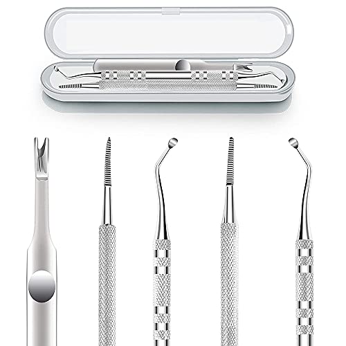 DELFINO Upgraded Ingrown Toenail Tool Ingrown Toenail File & Lifter, Podiatrist Nail Treatment Tools, Stainless Steel Surgery Grade, Manicure Pedicure Set, Thick Nail Clean, Pain Relief Kits