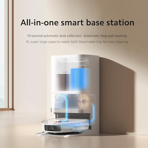 Xiaomi Robot Vacuum X20+ with 6000Pa Suction, All-in-One Station—Auto Mop washing and drying、Auto Self-Emptying, Carpet Detection, LDS Navigation, 140min Runtime, App Control，Alexa/Google Assistant