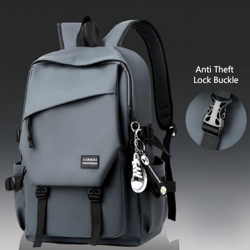 Simcoo Men Laptop Backpack Business Daypack Boy College School Bag Waterproof Rucksack Teacher Travel Bags （Grey)）