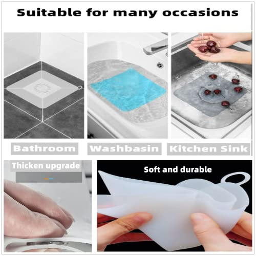 Tub Stopper Sillicone Floor Drain Anti-Odor Mat, Gel Drain Plugs, Bathtub Kitcher Seal Plug, Sewer Deodorizing Cover, Prevent Drain Smells for Kitchen, Bathroom and Laundry, 2Pcs