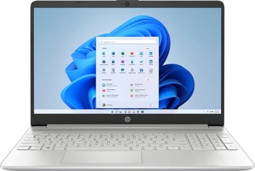 HP 15s 15.6" HD Business Laptop (4-Core Intel Celeron N4120, 4GB RAM, 256GB SSD, Intel UHD 600, WiFi, Bluetooth, Webcam, FreeDos) w/DKZ Hub USB Port Expander
