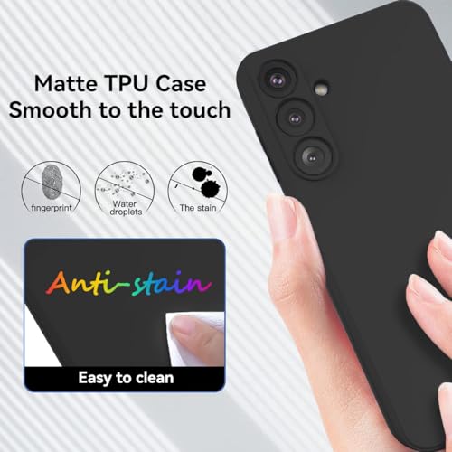 T Tersely Liquid Silicone Case for Samsung Galaxy A16, Suitable for Wireless Charger Shockproof & Scratch Soft Case Cover with Liquid Silicone Rubber Skin, Black