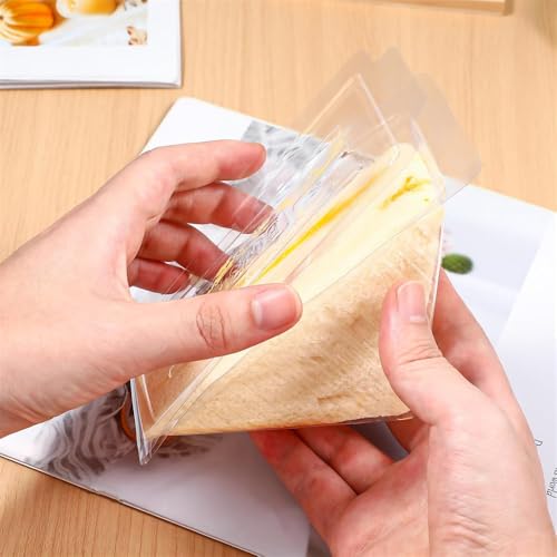 Azonee Clear Sandwich Packing Boxes, Triangle Food Containers for Sandwiches, Cakes, Desserts, and Hamburgers, Take Out Containers, 50pcs