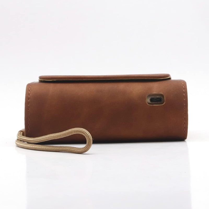 ECVV portable case cover bag compatible for iqo 3.0/iqos 3 duo, high pu leather cigarette carrying case with lanyard, pouch bag tobacco cigar protective holder