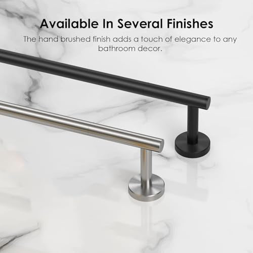 Joyzzz Towel Bar, 40cm Stainless Steel Towel Bar, Brushed Nickel Hand Towel Holder, Waterproof Rustproof Wall Mounted Towel Bar, Modern Design Towel Racks Suitable for Bathroom, Kitchen, RV (Silver)